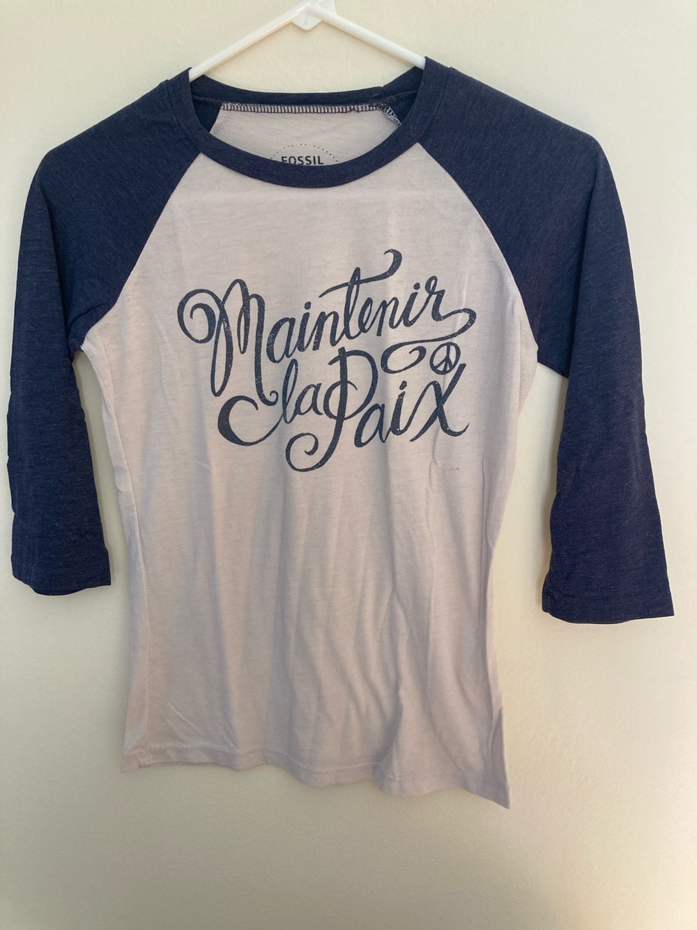 Vintage style French raglan t shirt. Size XS.